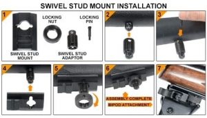 Swivel stud mount installation