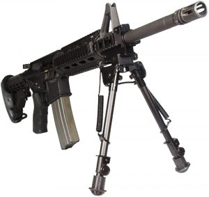 picatinny and swivel stud mounted bipod with rubberized stands