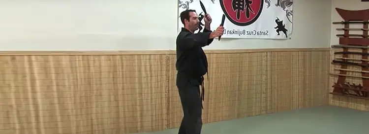 Traditional knife throwing technique in Japanese