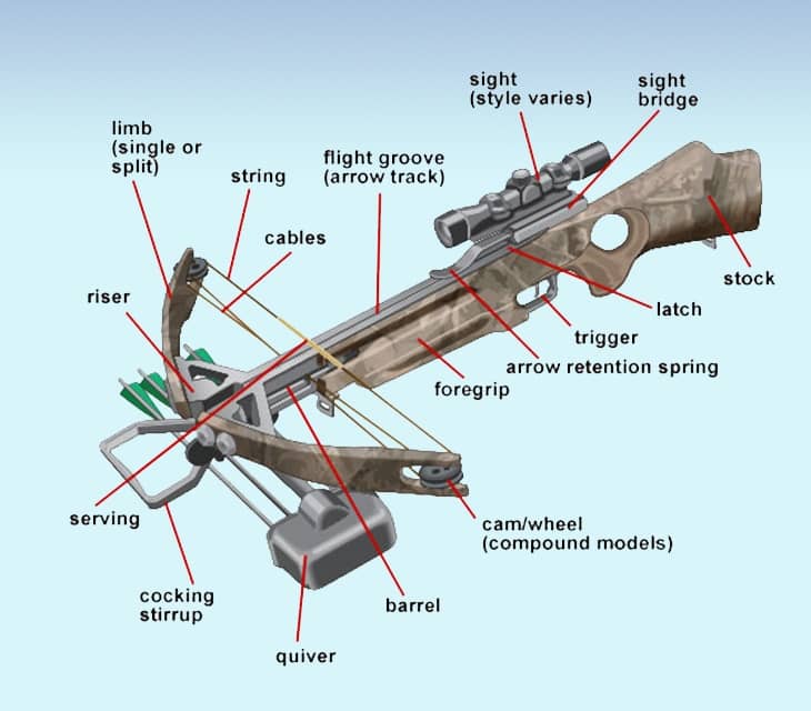 components of a crossbow