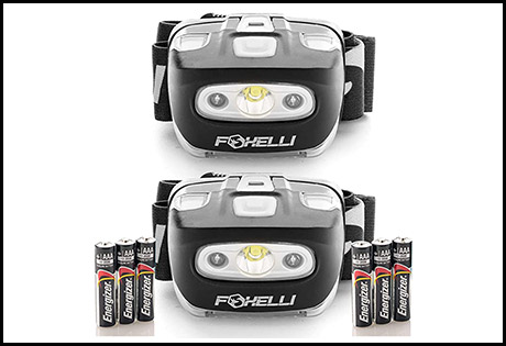 Foxelli Headlamp Flashlight – 165 Lumen